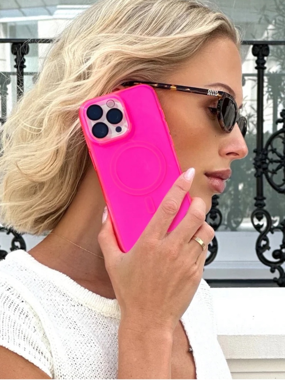 Velvet Caviar Neon Pink Transparent Slim Phone Case